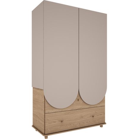 Armadio 2 ante 2 cassetti Bloom beige e marrone 200cm