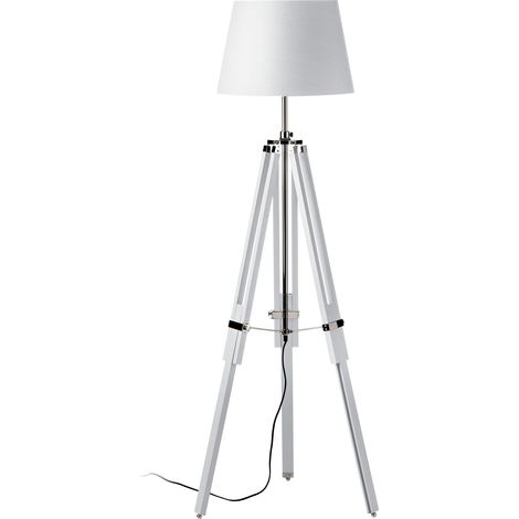 Premier Housewares Jasper White Tripod Base Floor Lamp (1/5)
