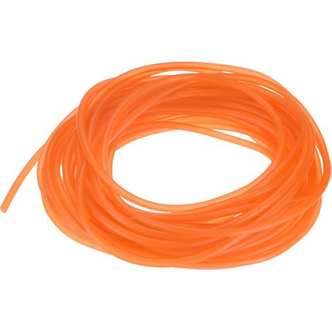 Tuyau en caoutchouc latex naturel, 3/32" [2mm] DI x 5/32" [4mm] DE 33ft Longueur Tuyau latex pour maison/laboratoire/sport, Bandes tubes hautement élastiques [Orange] (1/5)
