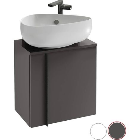Meuble WC sous vasque JACOB DELAFON, Nouvelle Vague + vasque Gris anthracite, v. droite (1/5)