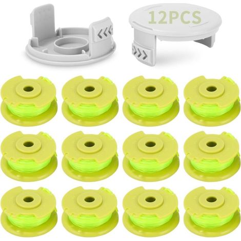 12 Pack Bobine Fil Coupe Bordure remplacements pour Ryobi One+(12 Bobine Fil Coupe Bordure,2 Couvercle)