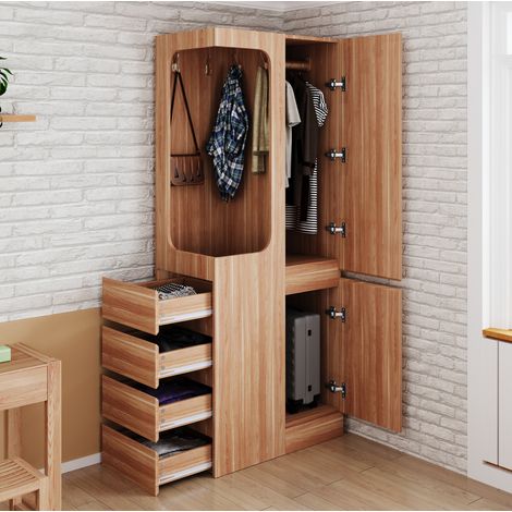 Armario con cajones y zona abierta 70x40x170 cm OKMYHOME (1/5)