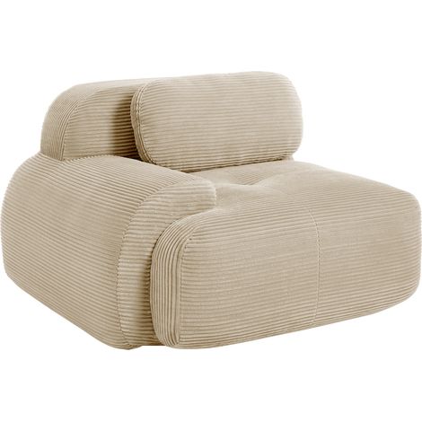Module de canapé Hamlet 1 place 104 x 103 x 70 cm,avec accoudoir à gauche et coussin,velours côtelé beige (1/4)