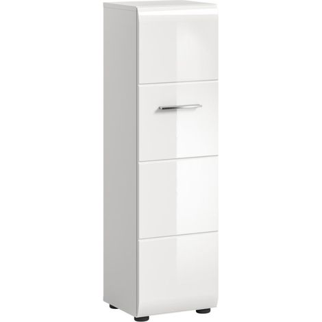 Ice Badschrank 1 Tür Weiß hochglanz, weiß.