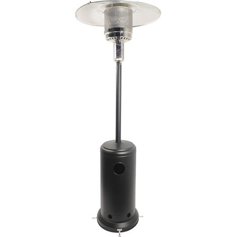 Parasol chauffant - chauffage d'extérieur au gaz en acier noir (1/4)