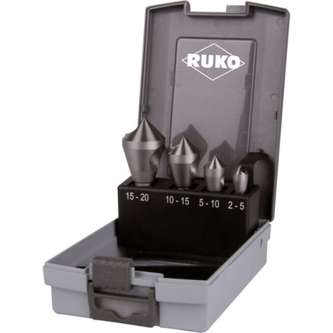 Jeux de fraises à ébavurer à trou Ruko, 90° HSS Co5, 4 pcs (1/5)