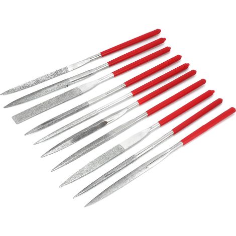 Kit de 10 limes de façonnage pour électroplacage, outils à main pour le travail du bois, du métal, du verre et de la céramique, 5 x 180 mm. (1/5)