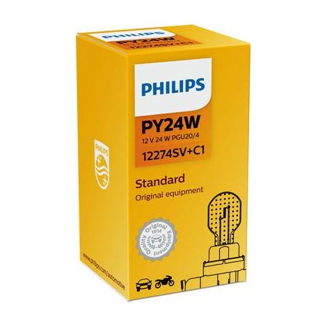 1x Ampoule PY24W Silver Philips - PY24WSV+ - 12274SV+C1 - Clignotant Avant (1/2)