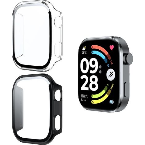 2 Pièces Coque Compatible avec Xiaomi Redmi Watch 6 avec Protection Écran, TPU Haute Transparence Ultra Mince Étui Dur de Anti-Rayures Verre Trempé Écran Coque pour Redmi Watch 6 (1/5)
