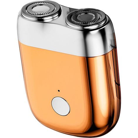 Mini Travel Electric Shaver for Men, Washable Electronic Shaver Pocket Magnetic Shaver, Portable Cordless Rechargeable Shaving Face Beard for Men (Orange) (1/5)