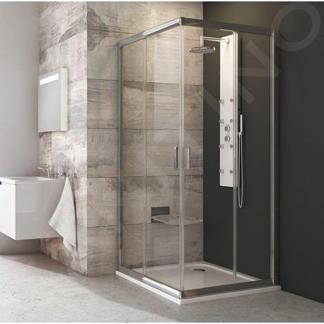 Ravak Blix - Cabine de douche en quatre parties BLRV2-80, 780-800 mm, aluminium brillant/verre clair 1LV40C00Z1 (1/5)