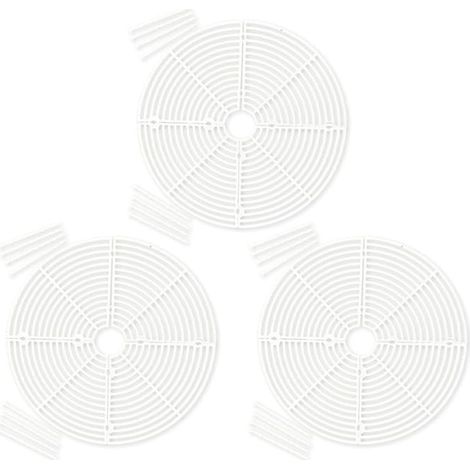 Lot de 3 housses de protection en ABS pour pot de fleurs avec grille de découpe centrale pour aider à maintenir la position du sol sur les pots d'intérieur et d'extérieur (Blanc-M) (1/5)