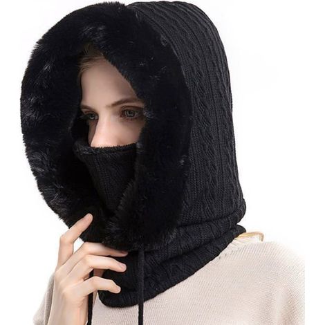 1 Cagoule,Masque de Ski,Polaire,Coupe-Vent,Hiver,Femme,Ski,Moto,Randonnée (1/5)