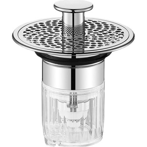 Bouchon pour Évier Système Anti-Obstruction et Bouton-Poussoir, Finition Moderne et Matériau Résistant, Conçu pour Vidange Lavabo et Évier Cuisine (1/5)