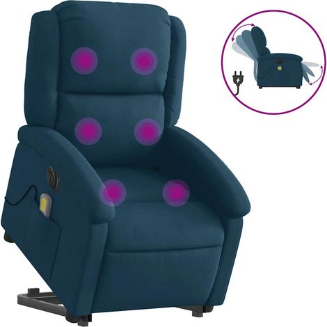 Maison Exclusive - Massagesessel mit Aufstehhilfe Elektrisch Blau