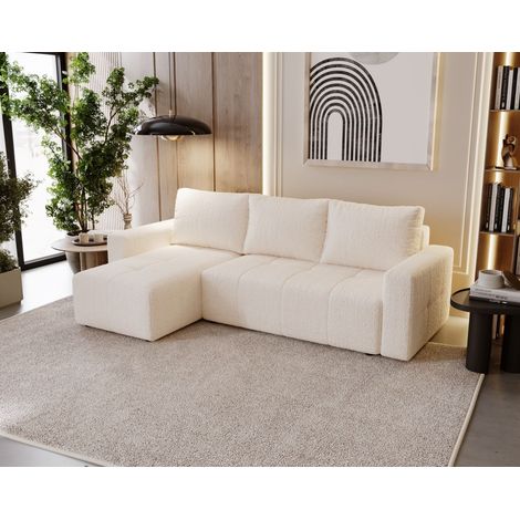 Ecksofa Schlafsofa NOHA in Stoff Now or Never Creme Ottomane Links (1/5)