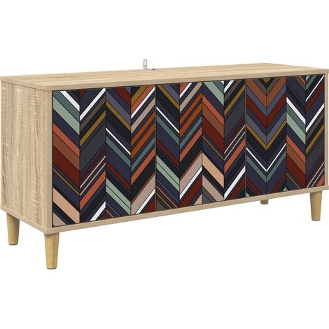 Meuble TV OMMEN 102 x 33 x 50 cm Sonoma Bois d'ingénierie vidaXL (1/5)