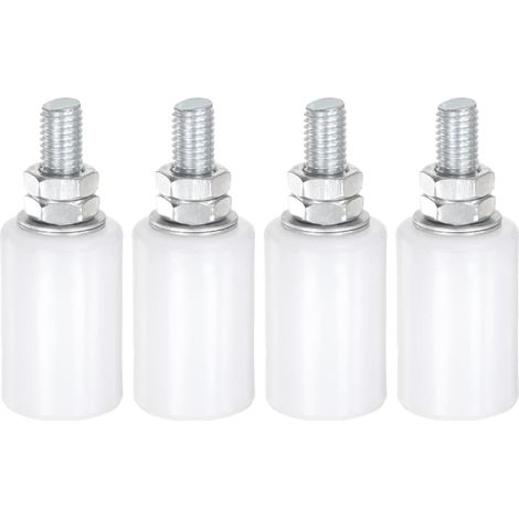 30 x 40 mm Guide Porte Coulissante Nylon Rouleaux de Guidage Blanc, 4 pcs Rail de Porte et Accessoires pour Portes Coulissantes, Meubles, Armoire, Placard, Système et Applications Multiples (1/5)