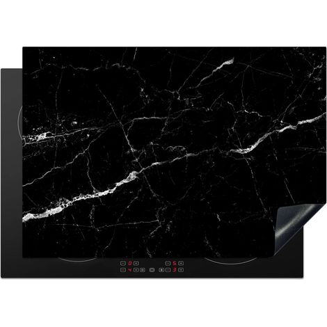 Induction Hob Protector Marble look - Black - Luxury 75x52 cm