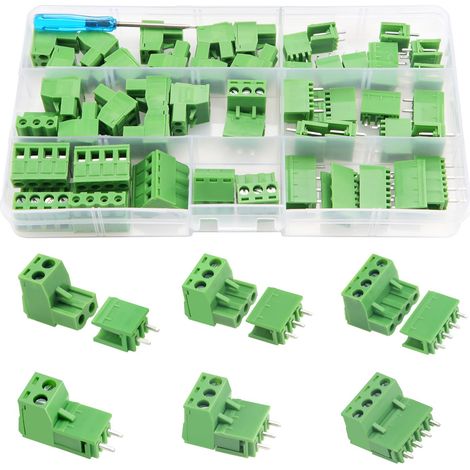 25 Paare PCB Mount Screw Klemmenblock Pluggable, 5.08mm 2 Pin / 3 Pin /4 Pin PCB Terminal Block Stecker, Schraubklemmenblock Verbinder, für Leiterplatte (1/5)