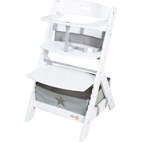 Chaise haute évolutive - ROBA - LIV UP - De 6 mois jusqu'a 70 kg - Set organisateur inclus - Blanc (1/4)