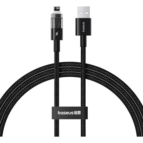 Câble de charge rapide USB vers IP Baseus Gem 2,4 A 1 m Noir (1/5)