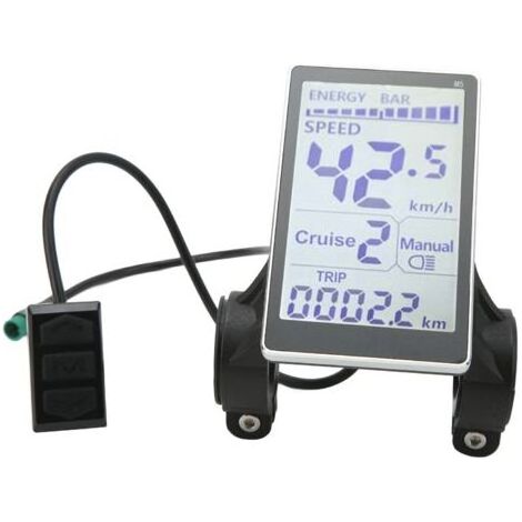 Universeller M5 LCD-Bildschirm für Elektrofahrräder (24V, 36V, 48V, 60V), kompatibel mit 31,8mm und 22,2mm Elektrorollern. (1/5)