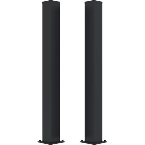 Lote de 2 postes de hierro CARMO 15x15 cm Alt. 165 cm negro