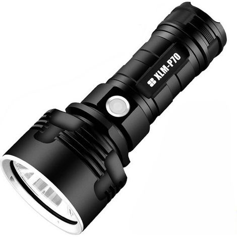 p70-Taschenlampe, 30.000–100.000 Lumen, ultrahelle, wasserdichte Hochleistungs-LED-Taschenlampe, leistungsstärkste XLM-P70 50-W-Taschenlampe mit 3 Modi (einzelne Batterie, 25 W-L2) [Energieklasse A