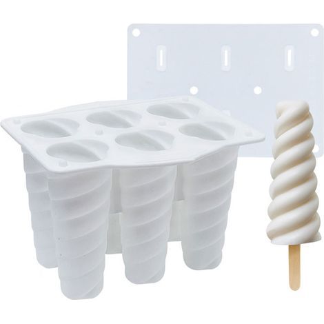 6 Eisformen, lebensmittelechtes Silikon, antihaftbeschichtet, wiederverwendbar, BPA-frei, für Kinder und Erwachsene (1/5)