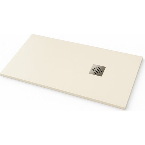 Duschwanne Ardesia extraflach Farbe Creme RAL 1013 60x60cm Abdeckung aus Edelstahl