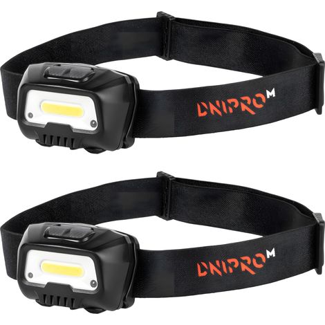 Dnipro-M Pack 2 Linternas Frontales LED Recargables 300LM con Sensor de Movimiento, Luz COB 160°, USB-C, 4 Modos, IP44, Ajustables para Trabajo y Outdoor. FX-5