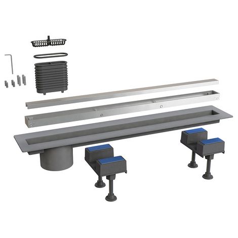 CANALISSIMA DA PAVIMENTO CON GRIGLIA IN ALLUMINIO- mm 1100- BONOM- pezzi 1