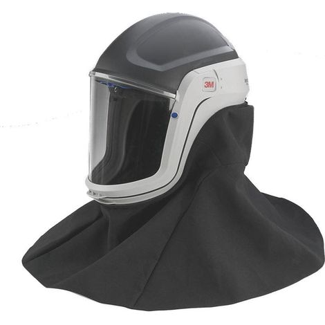 3M – Casque de sécurité avec cape de protection pour unités filtrantes – Protection contre particules et gaz – Norme EPI – M406