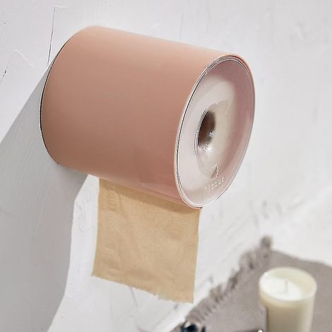 Porte-papier toilette sans perforation, porte-mouchoirs étanche, boîte à mouchoirs créative, accessoires de salle de bain rose (1/5)