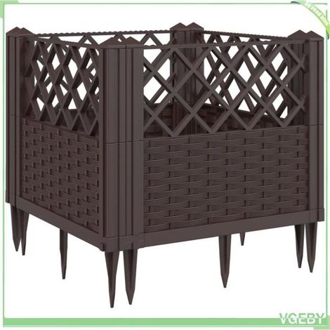 Jardinière - FAFEICY - 368006 - Marron - PP aspect rotin - Modulaire 4 panneaux (1/5)