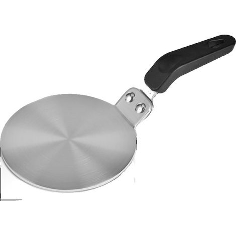 Adaptador para placa de inducción que permite el uso de cafeteras y utensilios de cocina en placas de inducción, acero, 13 cm [Clase energética A+]