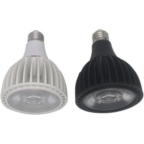 Lampade LED per coltivazione - Attacco E27/E26, 30W, luce bianca fredda 6000K, ideali per illuminazione supplementare delle piante - Confezione da 2, bianco e nero (1/4)