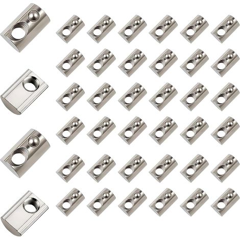 40 Pièces M8 Écrou en T, Écrous Coulissants M8 avec Bille, T-Slot Nuts à Bille Filetage, Écrous à Fente en T avec 40 Série M8 Écrous Coulissants pour Profilés Aluminium Rainures Extrudées (1/5)