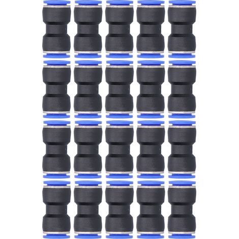 20 raccords réducteurs pneumatiques droits à insertion pour tube d'air P16-14