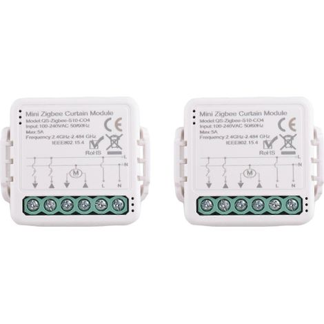 2 modules de commande intelligents Tuya Zigbee pour rideaux à enroulement motorisés, compatibles avec l'application Smart Life et contrôlables à distance. (1/5)