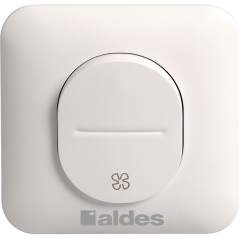 Bouton poussoir filaire encastrable 2 vitesses – Compatible avec AldesConnect™ – Pour contrôle débit d'air cuisine et quotidien