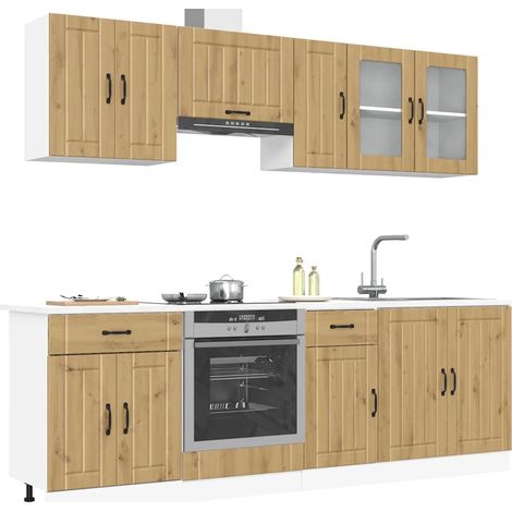 Mueble de cocina Kalmar 8 piezas artesanal roble (1/5)