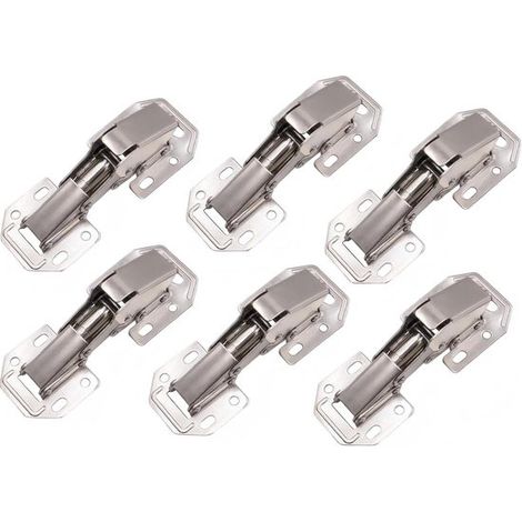 Charnières, lot de 6 (vis non incluses) Charnières invisibles Charnières en applique Charnières pour portes et meubles Connecteurs de charnières Connexion (1/5)