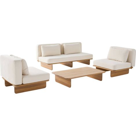 sweeek - Gartenmöbel-Set aus Akazienholz für 4 Personen