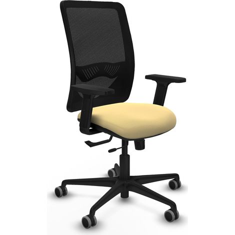 Silla de oficina piqueras y crespo Zulema crema cuero madera (1/2)