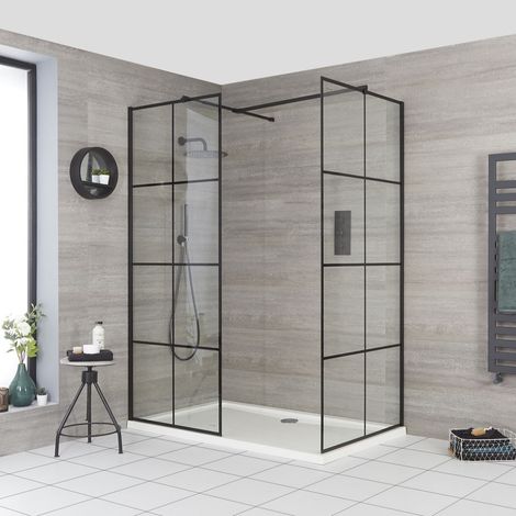 Hudson Reed Barq - Douche Italienne d’Angle avec Verrière et Receveur Blanc – 110cm x 90cm