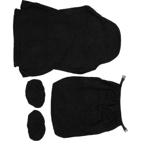 Ensemble de housses de chaise pour bureau et maison, respirantes, anti-poussière, lavables, couleur unie, douces pour la peau, housse de chaise élastique, noire.