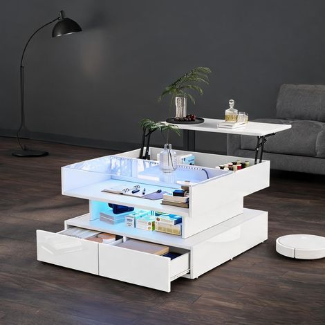 Table basse en panneau de particules 80 x 80 x 45 cm (1/5)