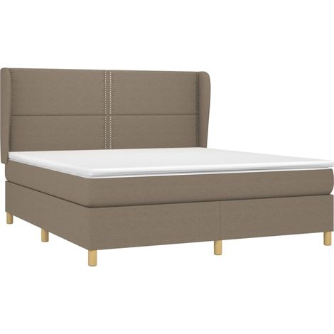 Giroletto a Molle con Materasso Tortora 180x200 cm in Tessuto vidaXL (1/5)